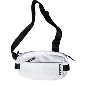 Tomtoc‎ White Crossbody Bag Fanny Pack Belt Bag Adjustable Strap Water Resistant